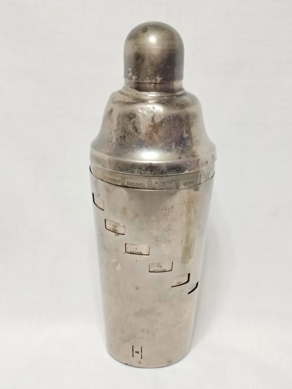 Napier Vintage 1930's Cocktail Shaker Dial-a-Drink  Patent Pending Silver Plated